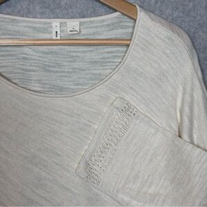 Anthropologie Moth Senna Open Cross Sweater Knit Top-Ivory-Women Size Medium